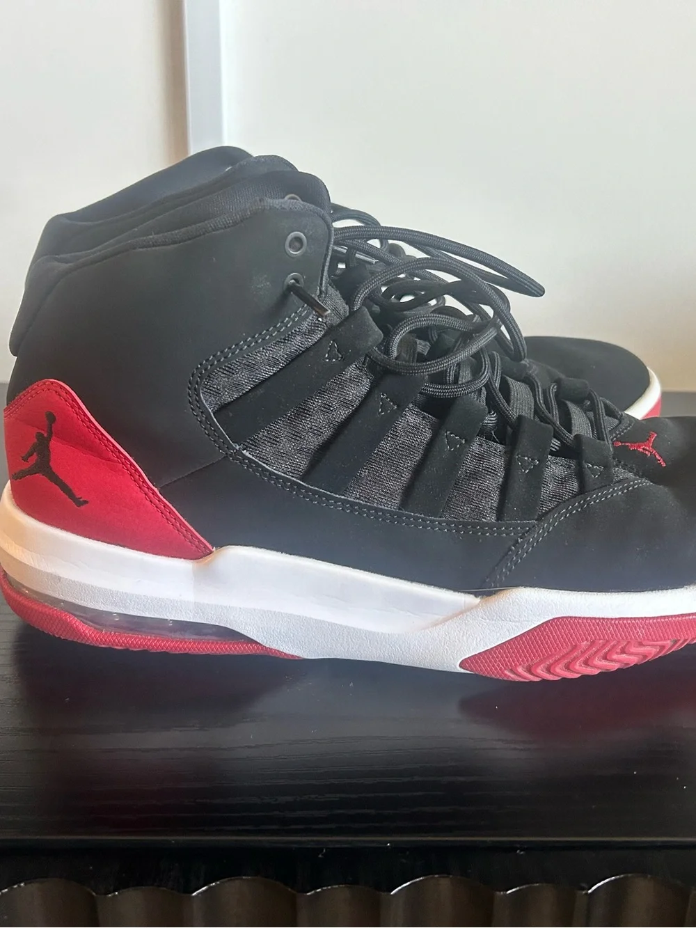 Men’s Jordan’s - Black and Red suede High-Top Basketball Sneakers